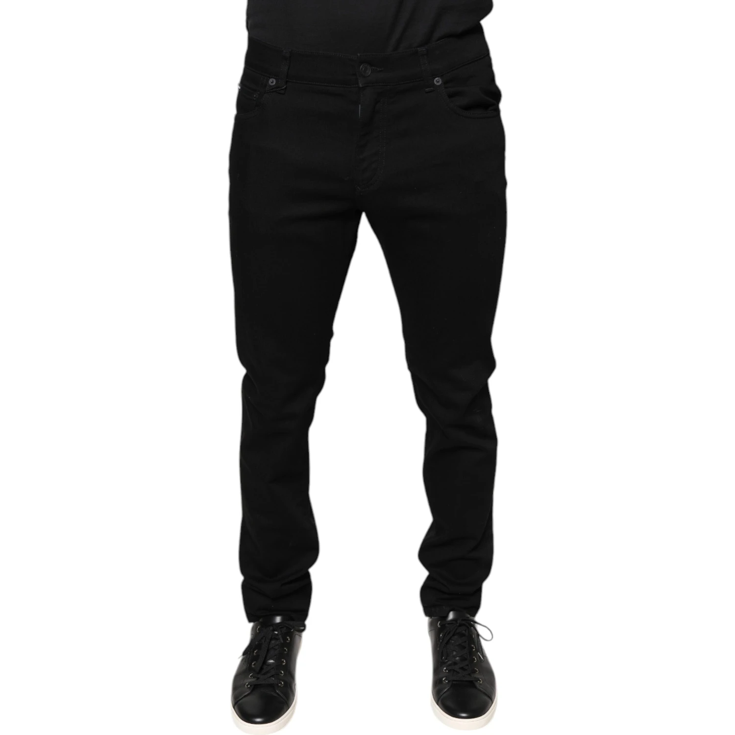Black Cotton Stretch Skinny Men Denim Jeans