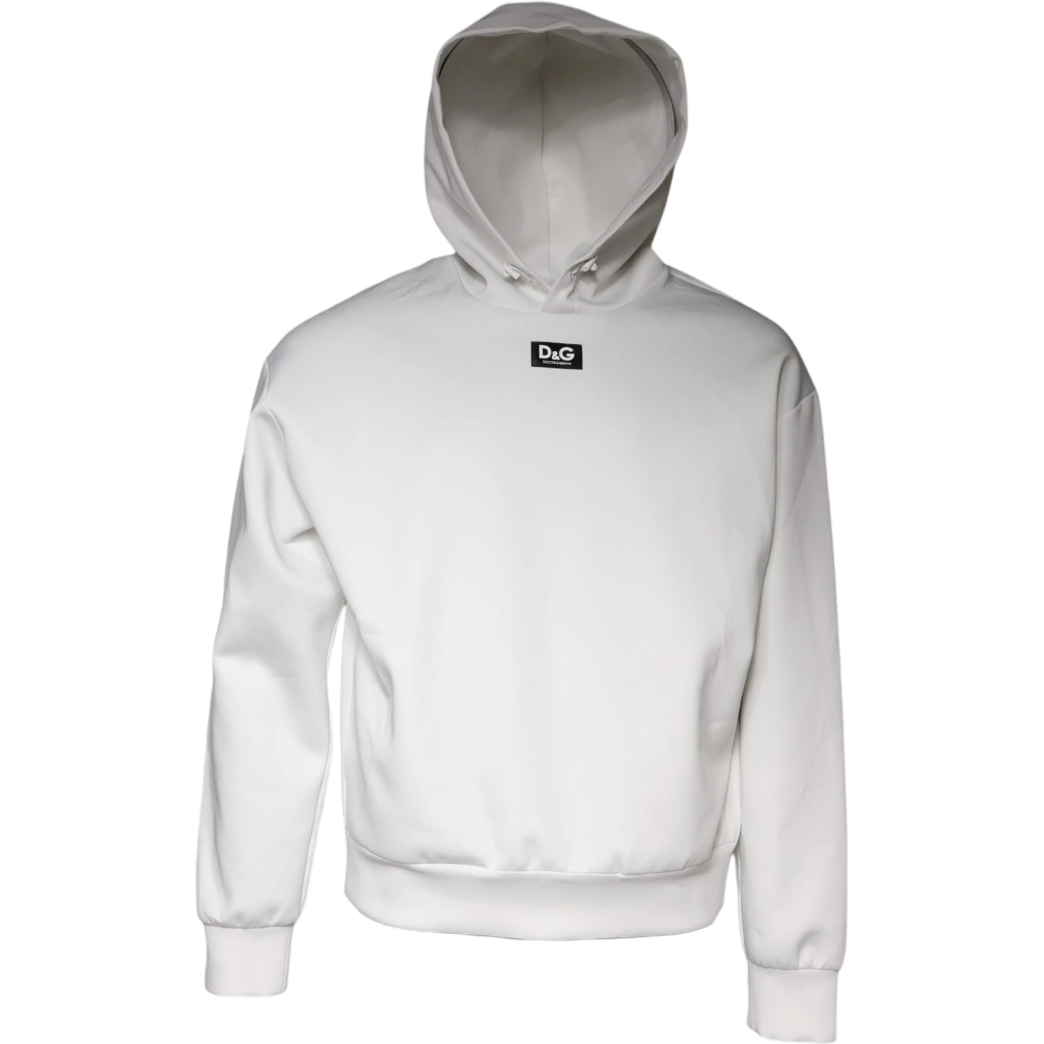 White D&G Logo Hooded Men Sweatshirt Sweater