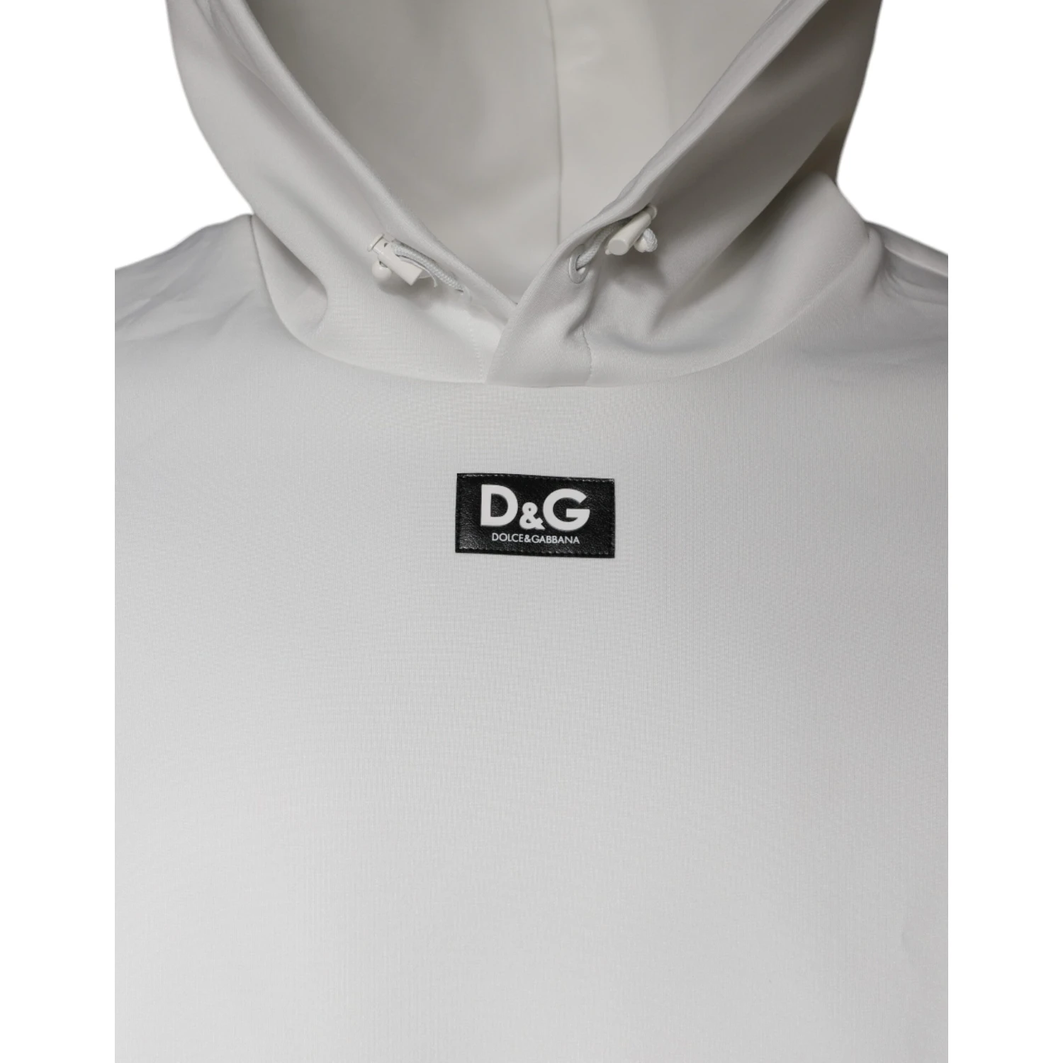 White D&G Logo Hooded Men Sweatshirt Sweater