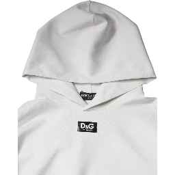 White D&G Logo Hooded Men Sweatshirt Sweater