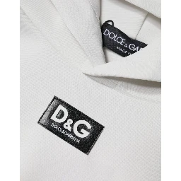 White D&G Logo Hooded Men Sweatshirt Sweater