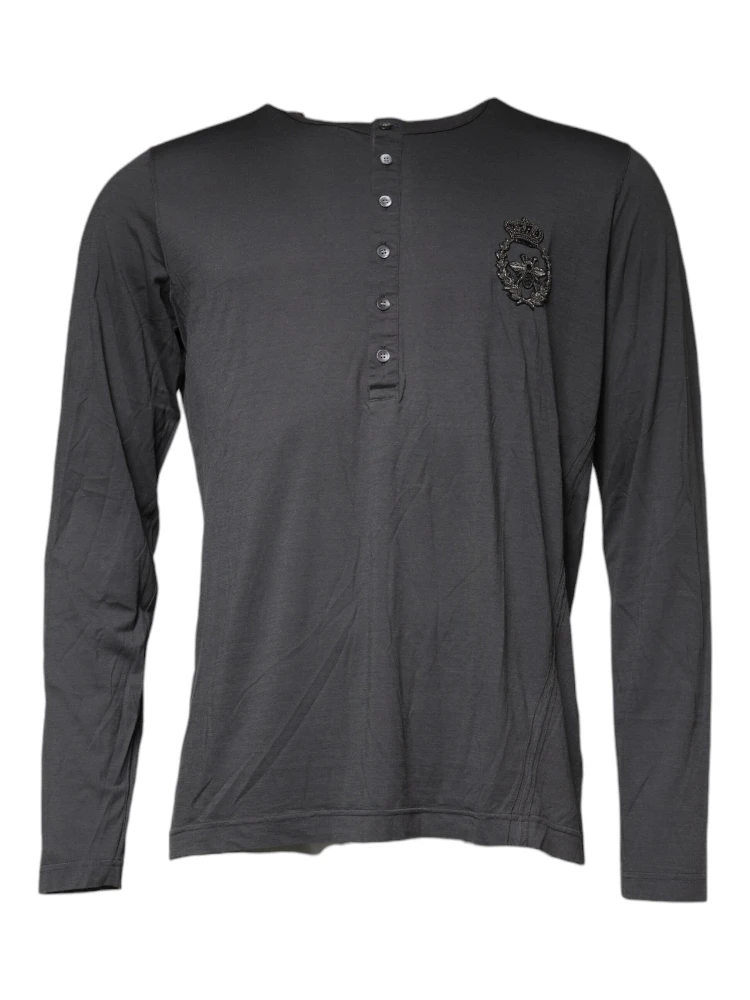 Gray Crown Bee Embroidery Pullover Sweater alternative
