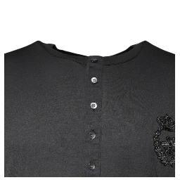 Gray Crown Bee Embroidery Pullover Sweater