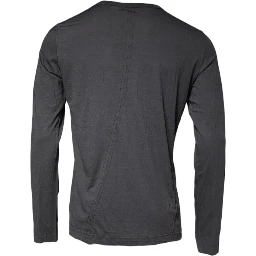 Gray Crown Bee Embroidery Pullover Sweater