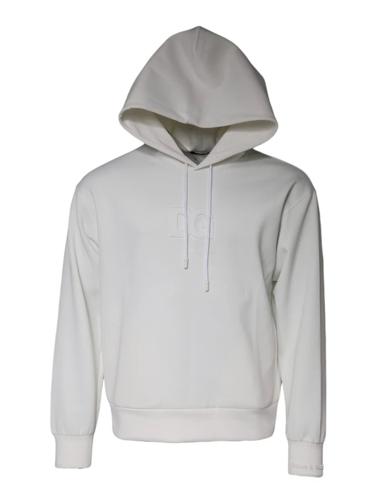 White DG Logo Hooded Men Sweatshirt Sweater