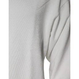 White Logo Cotton Crew Neck Pullover Sweater
