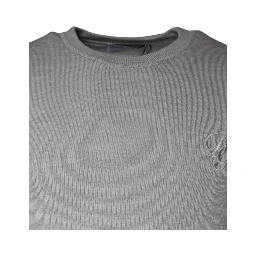 Light Gray Wool Crew Neck Pullover Sweater
