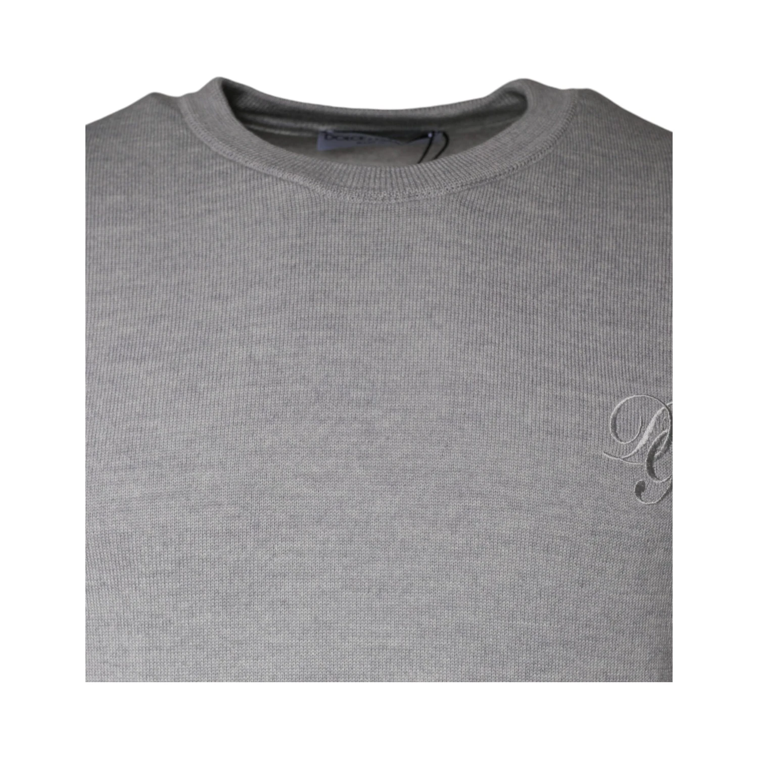 Light Gray Wool Crew Neck Pullover Sweater