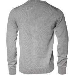 Light Gray Wool Crew Neck Pullover Sweater