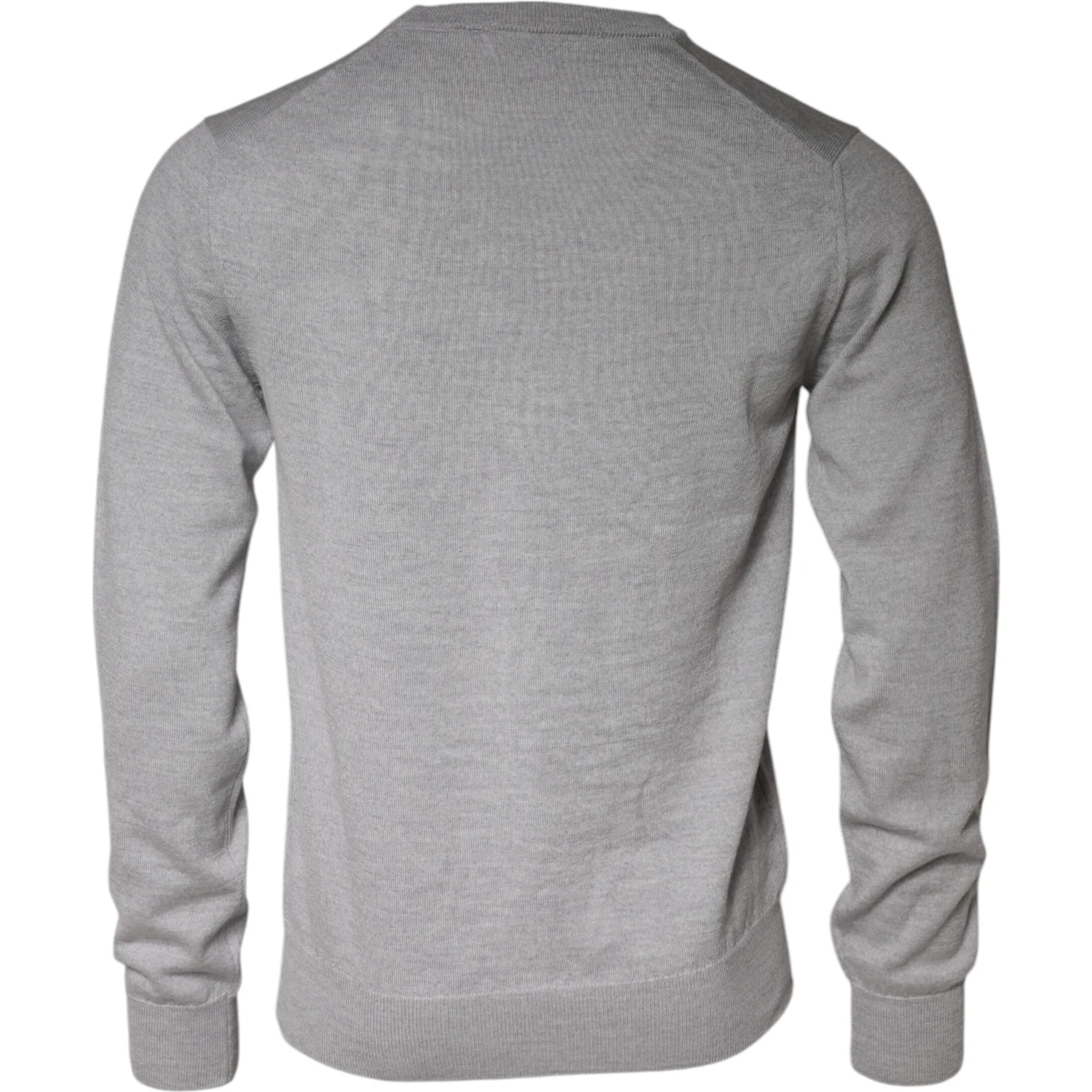 Light Gray Wool Crew Neck Pullover Sweater