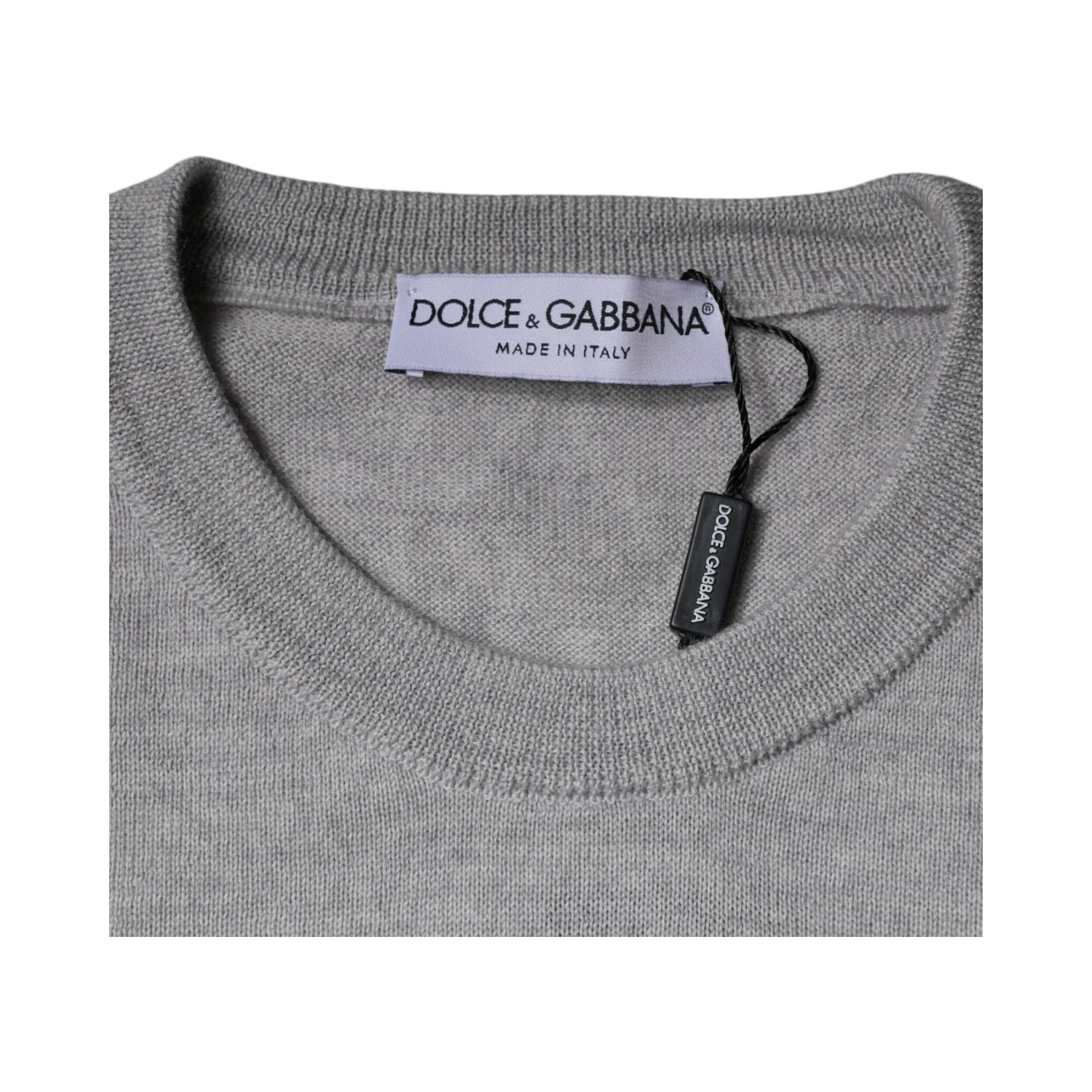 Light Gray Wool Crew Neck Pullover Sweater