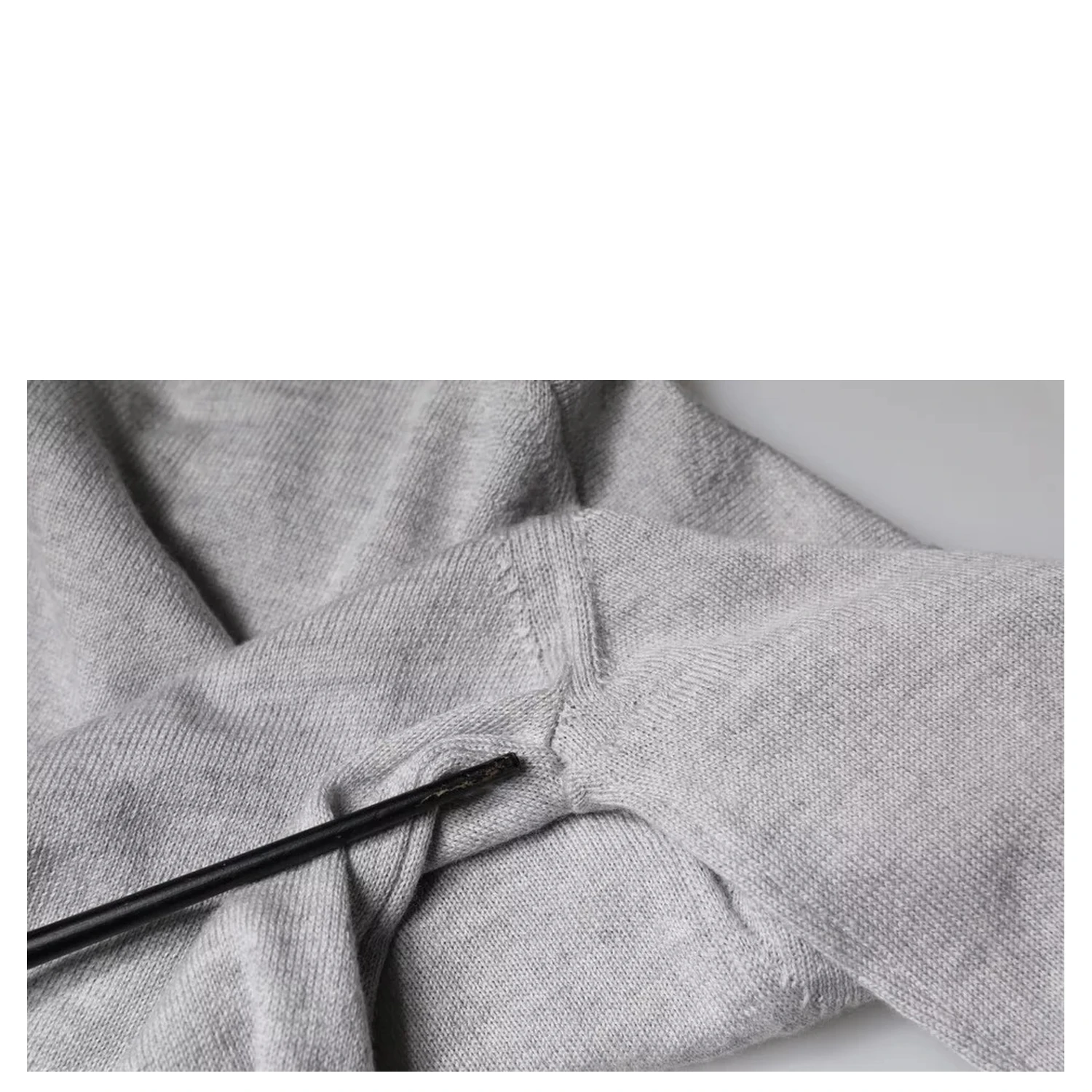 Light Gray Wool Crew Neck Pullover Sweater