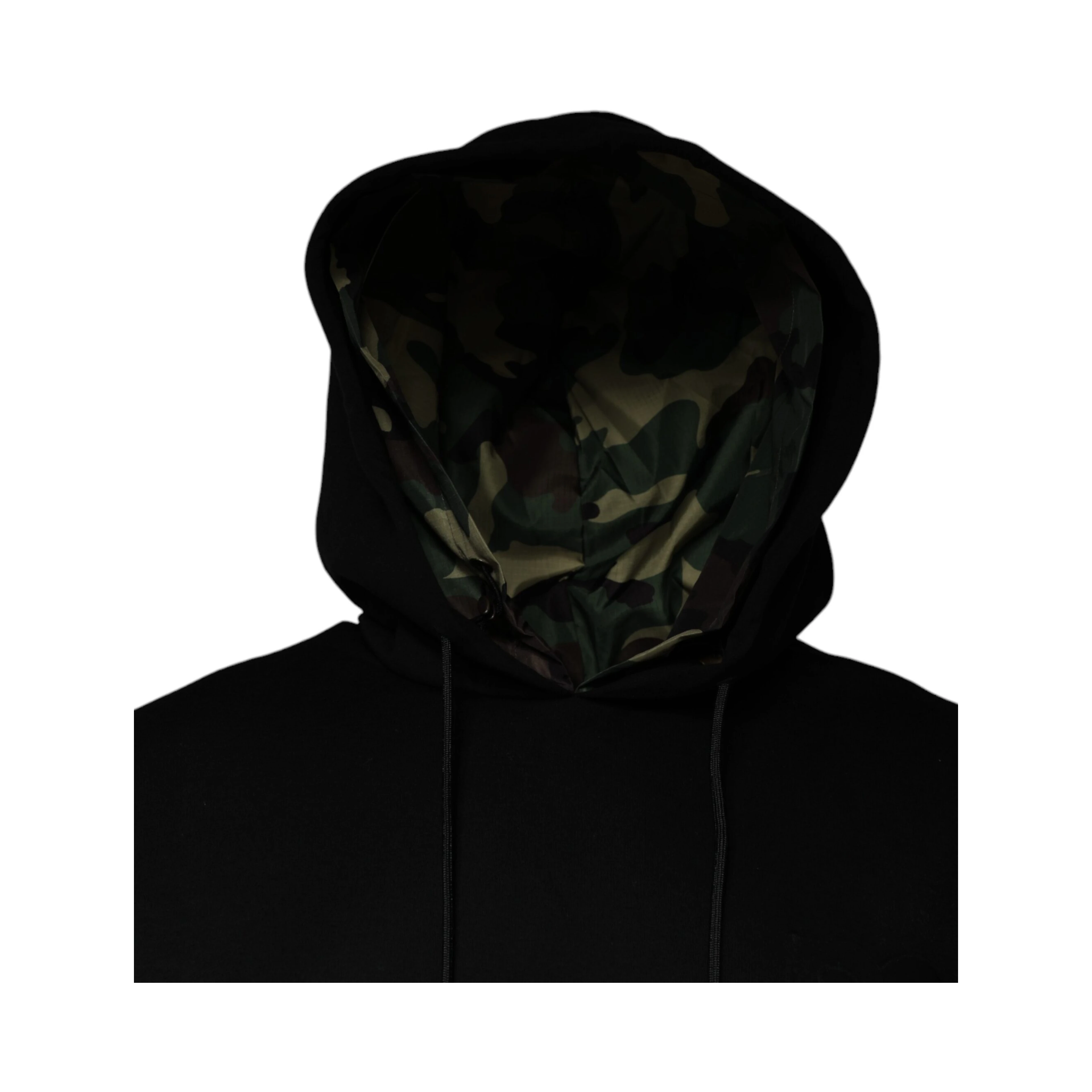 Black Pocket CottonHooded Sweatshirt Sweater