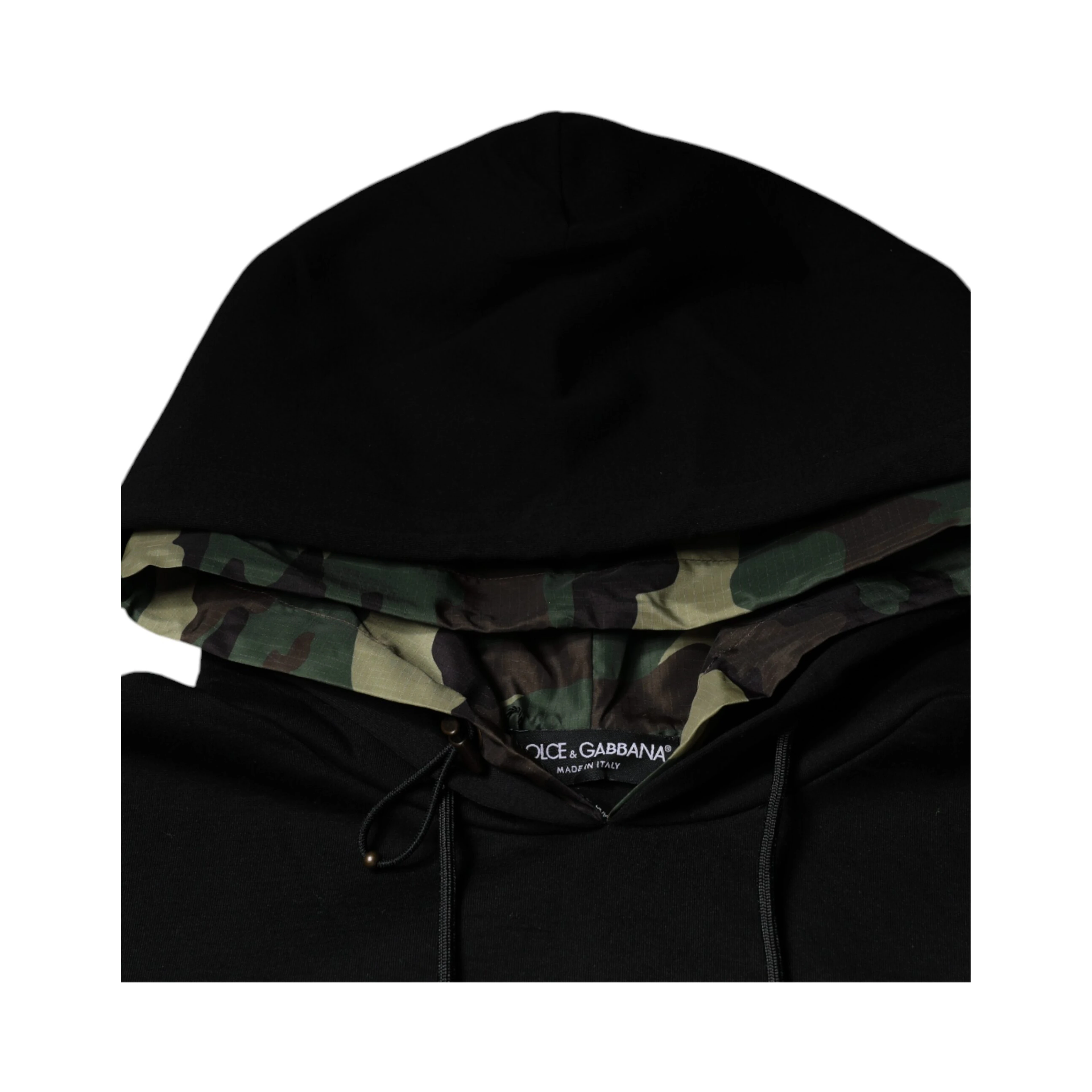 Black Pocket CottonHooded Sweatshirt Sweater