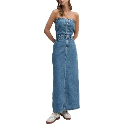 Blue Cotton Long Dress