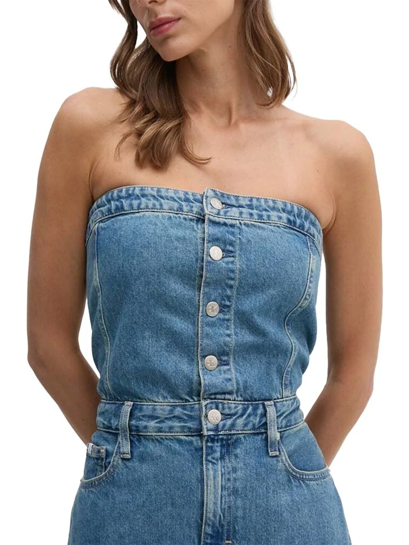 Blue Cotton Long Dress