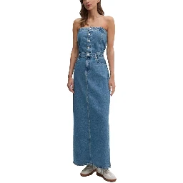 Blue Cotton Long Dress