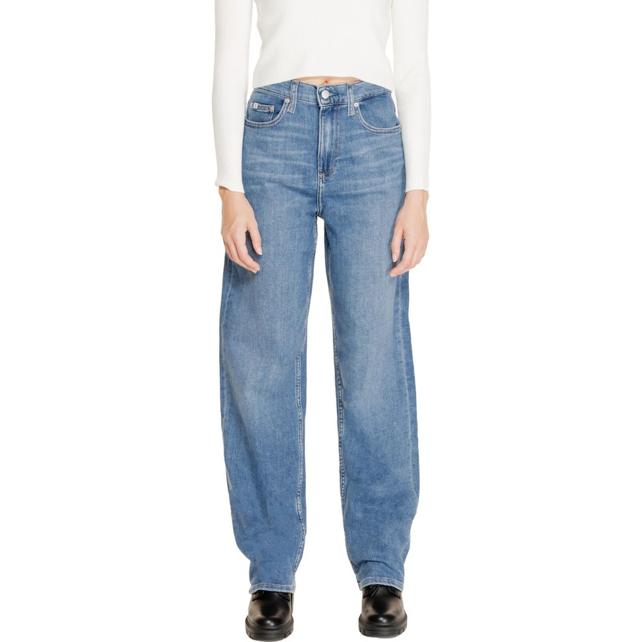 Blue Cotton Relaxed Fit Jeans