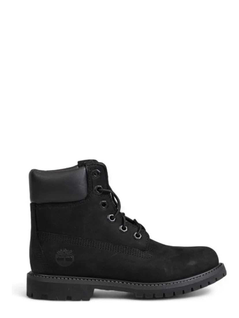 Black Recycled Leather Lace-Up Boots
