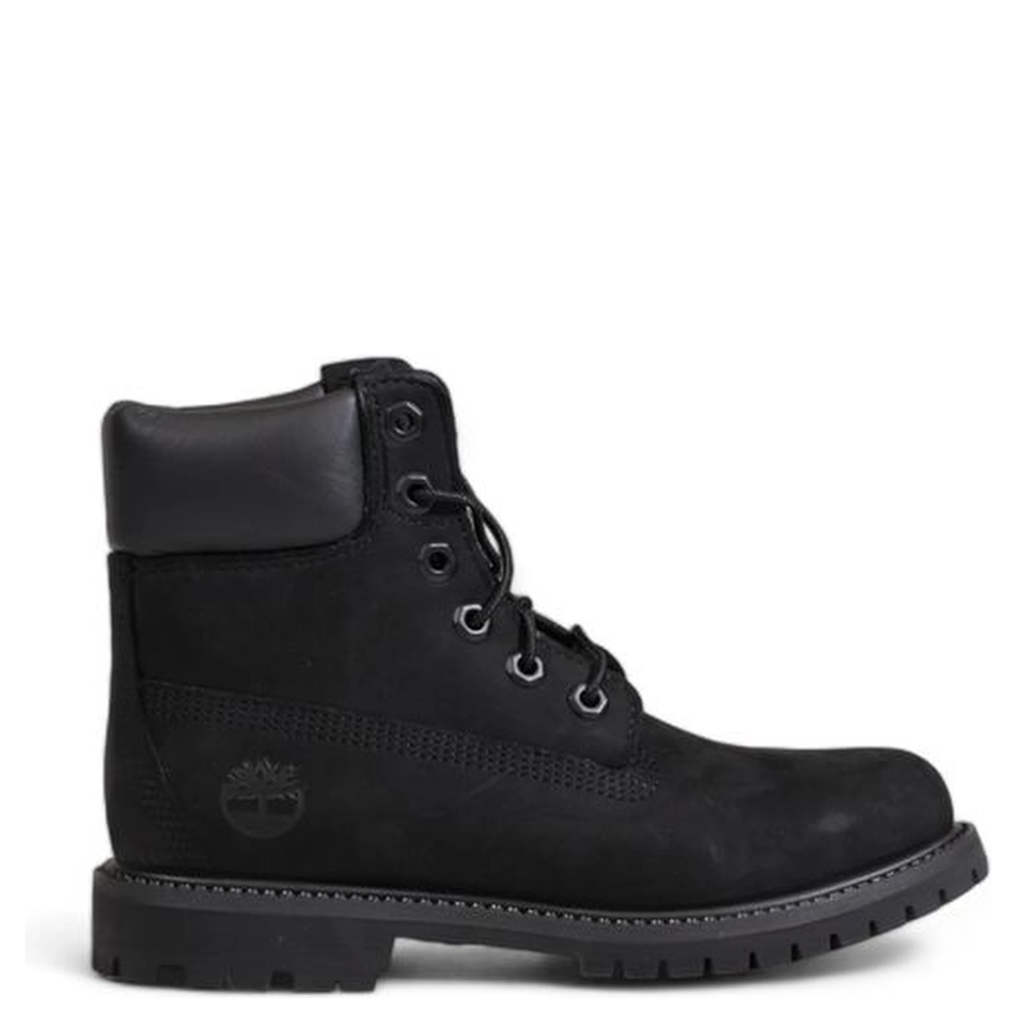 Black Recycled Leather Lace-Up Boots
