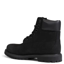 Black Recycled Leather Lace-Up Boots