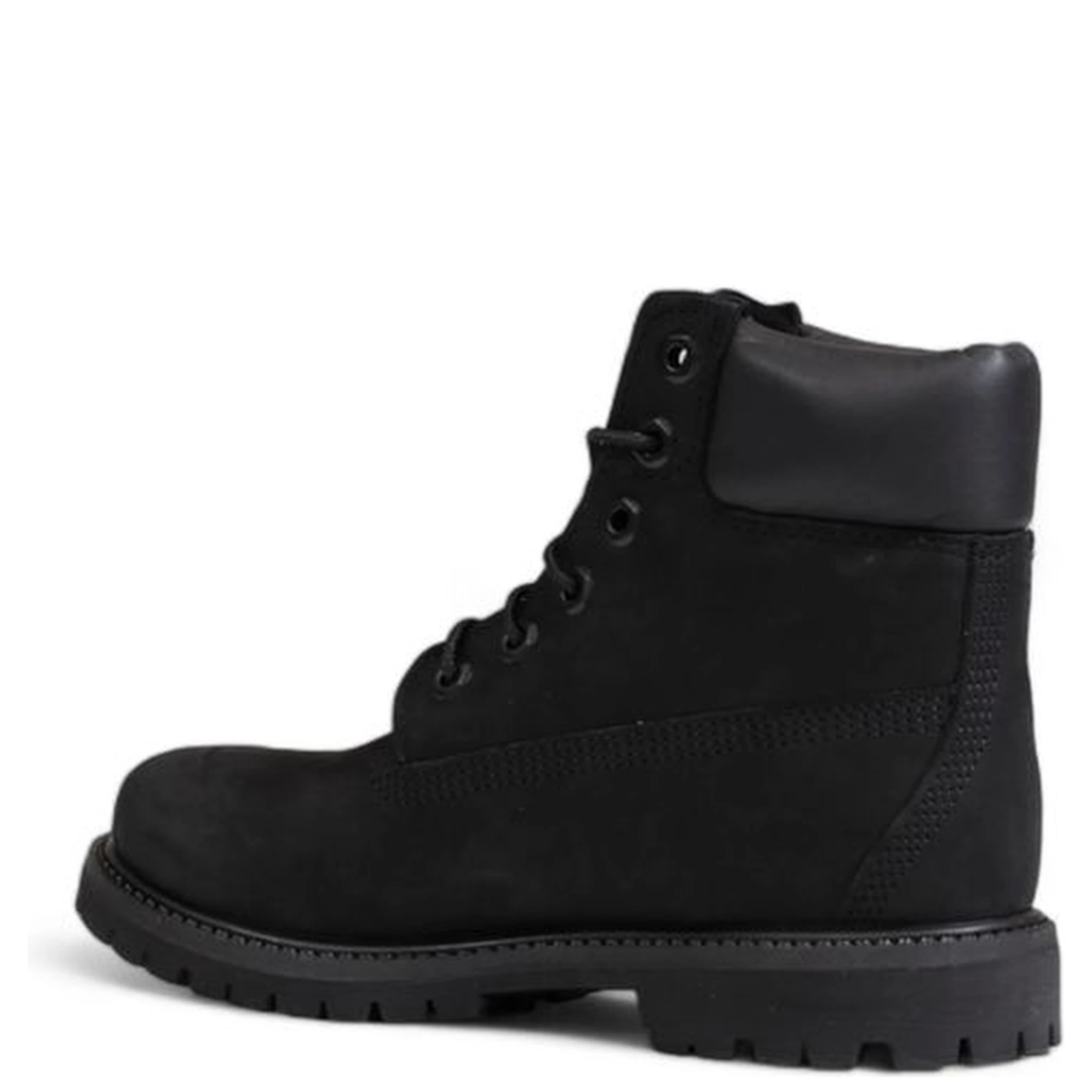 Black Recycled Leather Lace-Up Boots