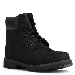 Black Recycled Leather Lace-Up Boots