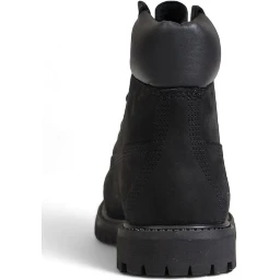 Black Recycled Leather Lace-Up Boots