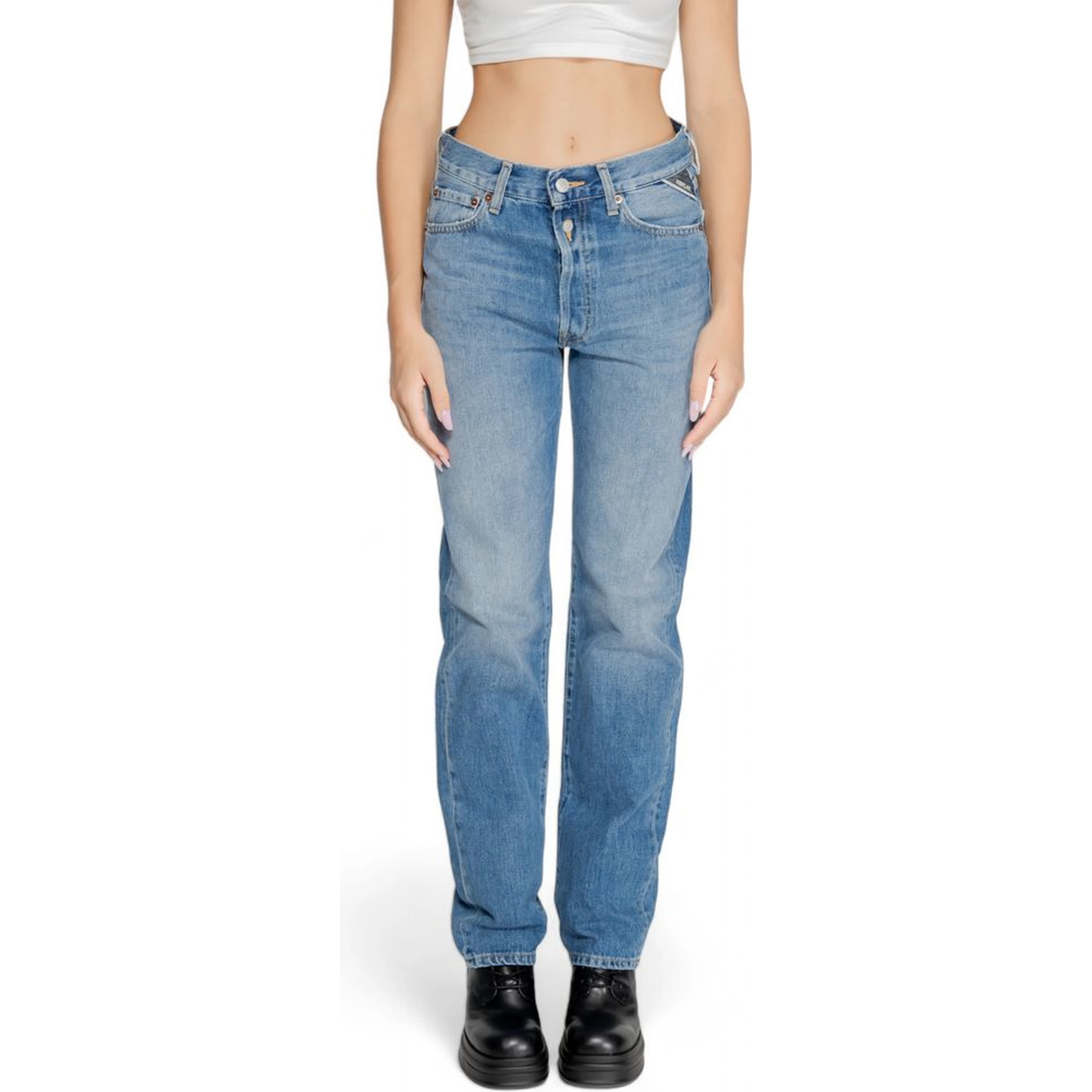 Blue Cotton Mom Jeans
