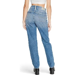 Blue Cotton Mom Jeans