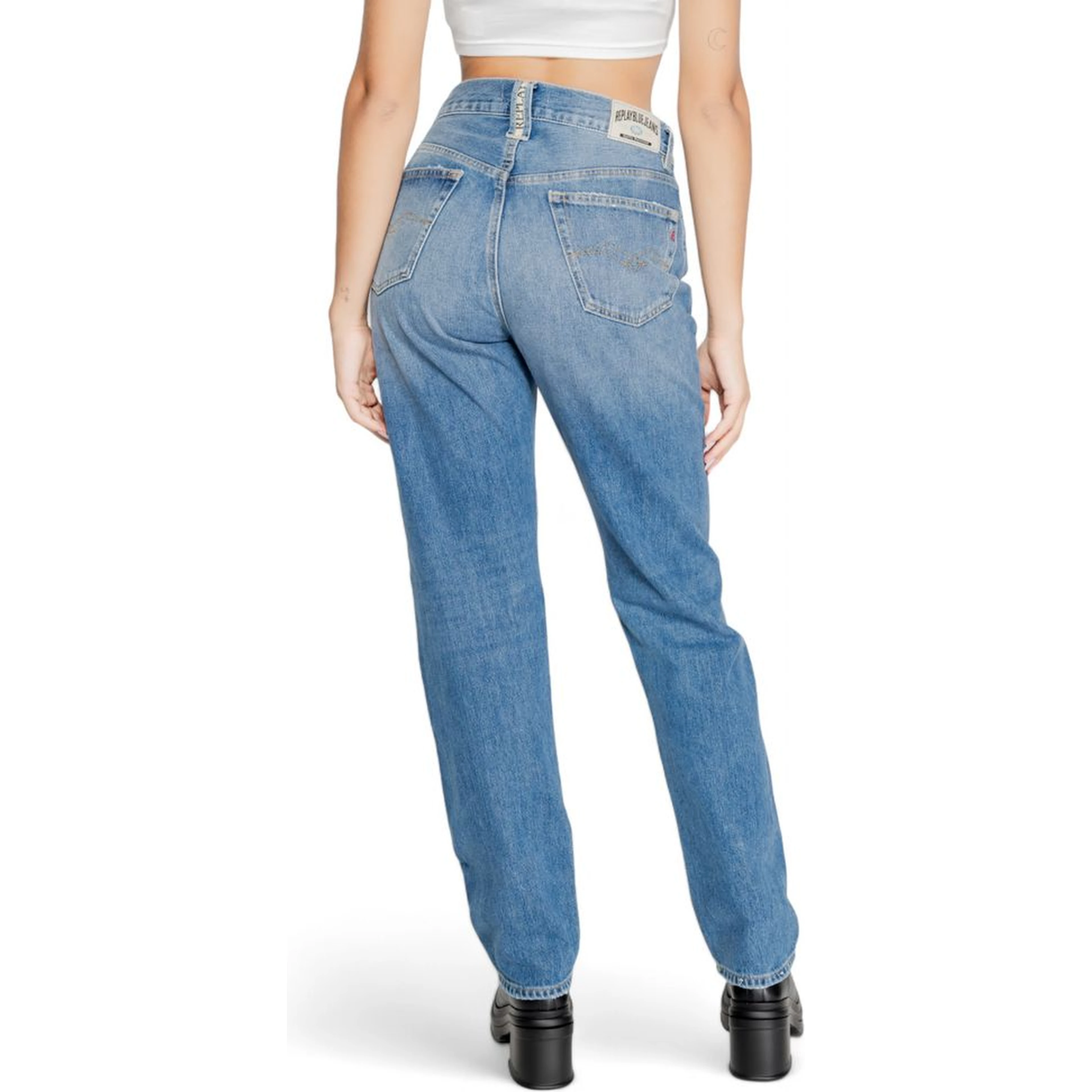 Blue Cotton Mom Jeans