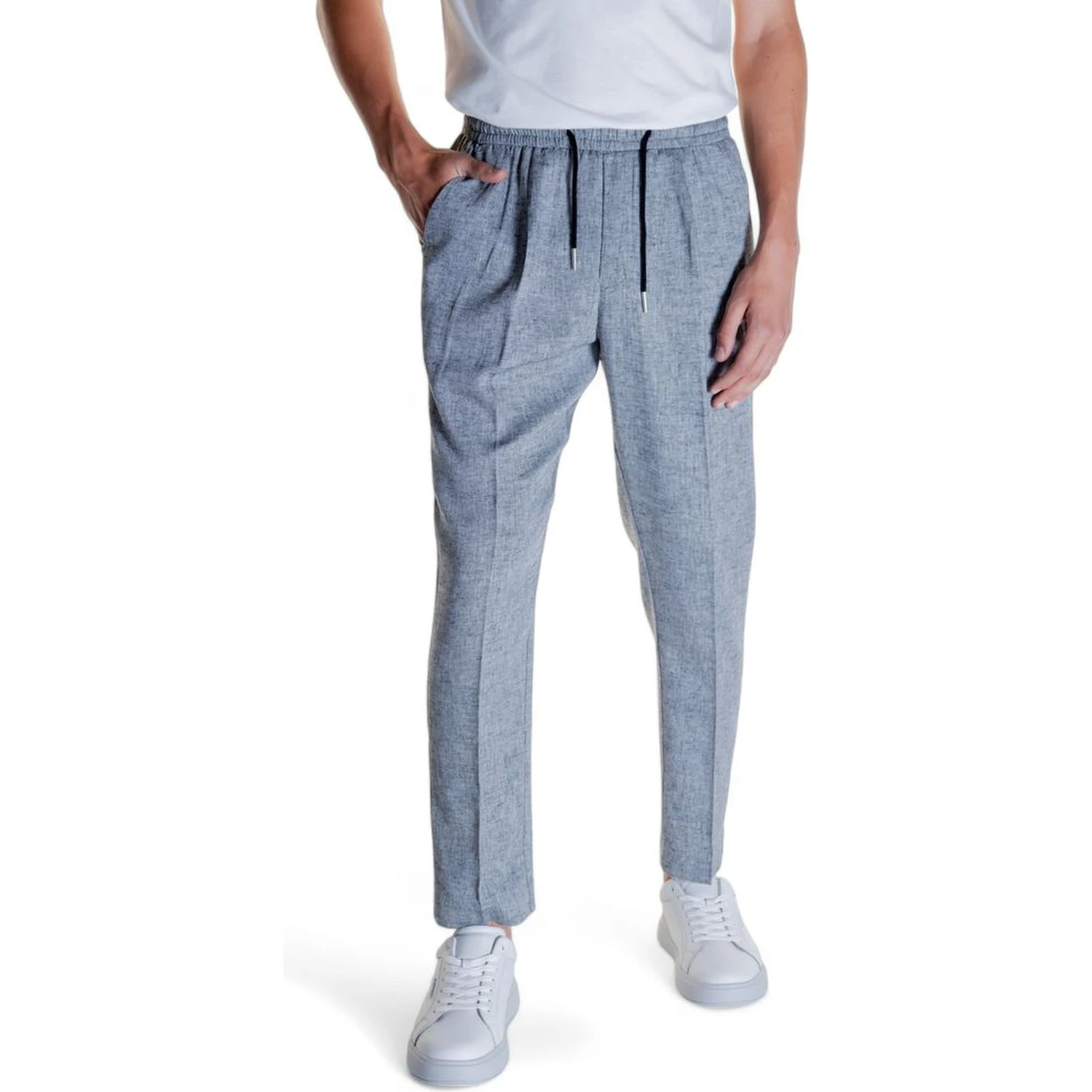 Black Linen Casual Pants