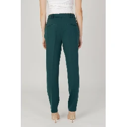 Green Polyester Casual Pants