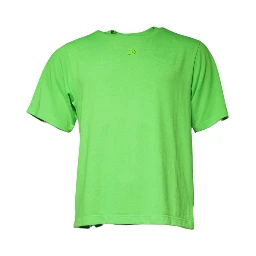 Green Logo Round Neck Short Sleeves T-shirt