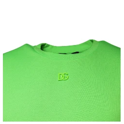 Green Logo Round Neck Short Sleeves T-shirt