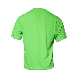 Green Logo Round Neck Short Sleeves T-shirt