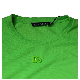 Green Logo Round Neck Short Sleeves T-shirt