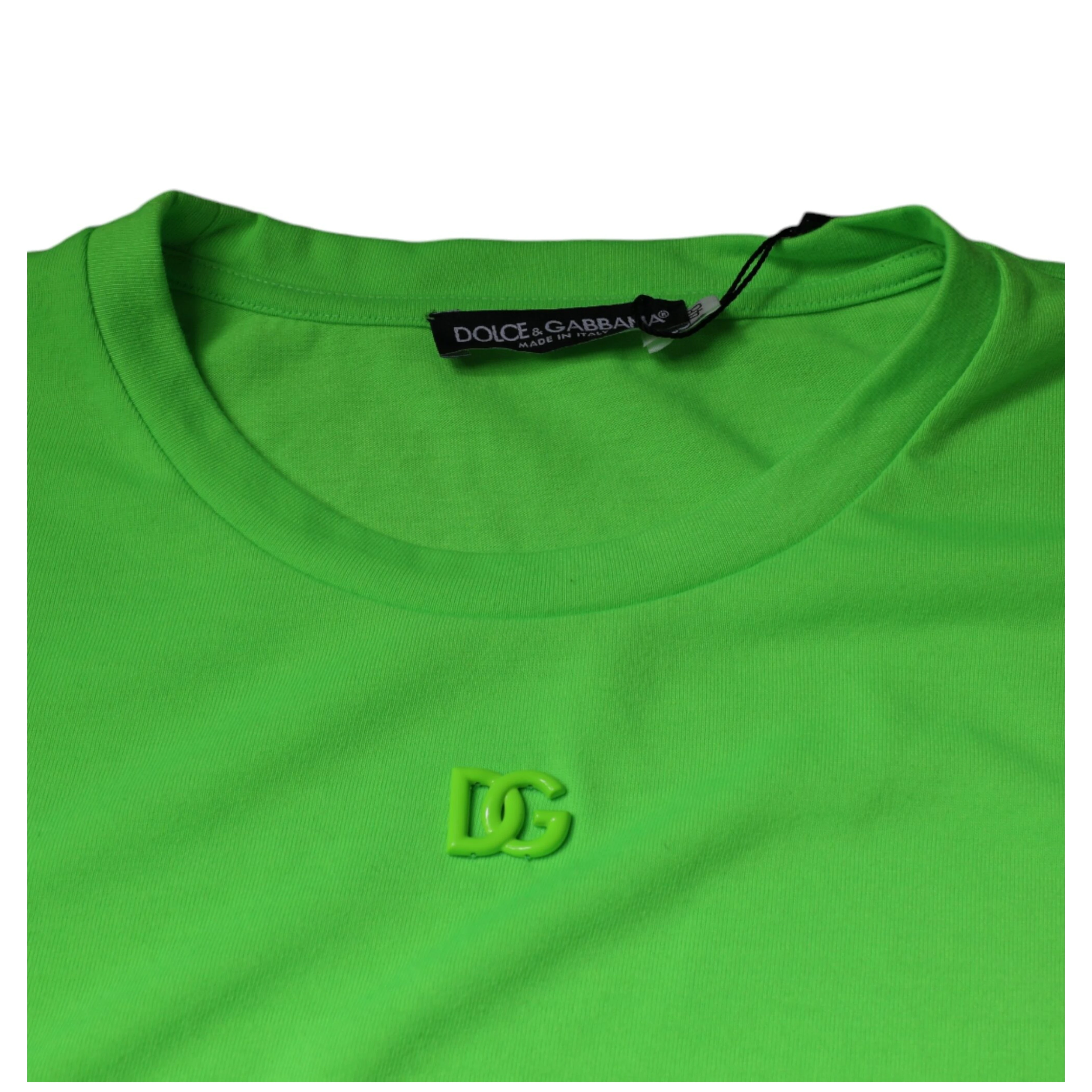 Green Logo Round Neck Short Sleeves T-shirt
