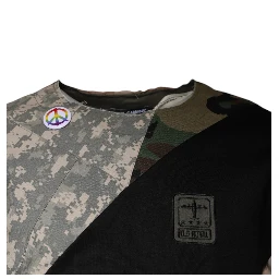 Multicolor Camouflage Cotton Round Neck T-shirt