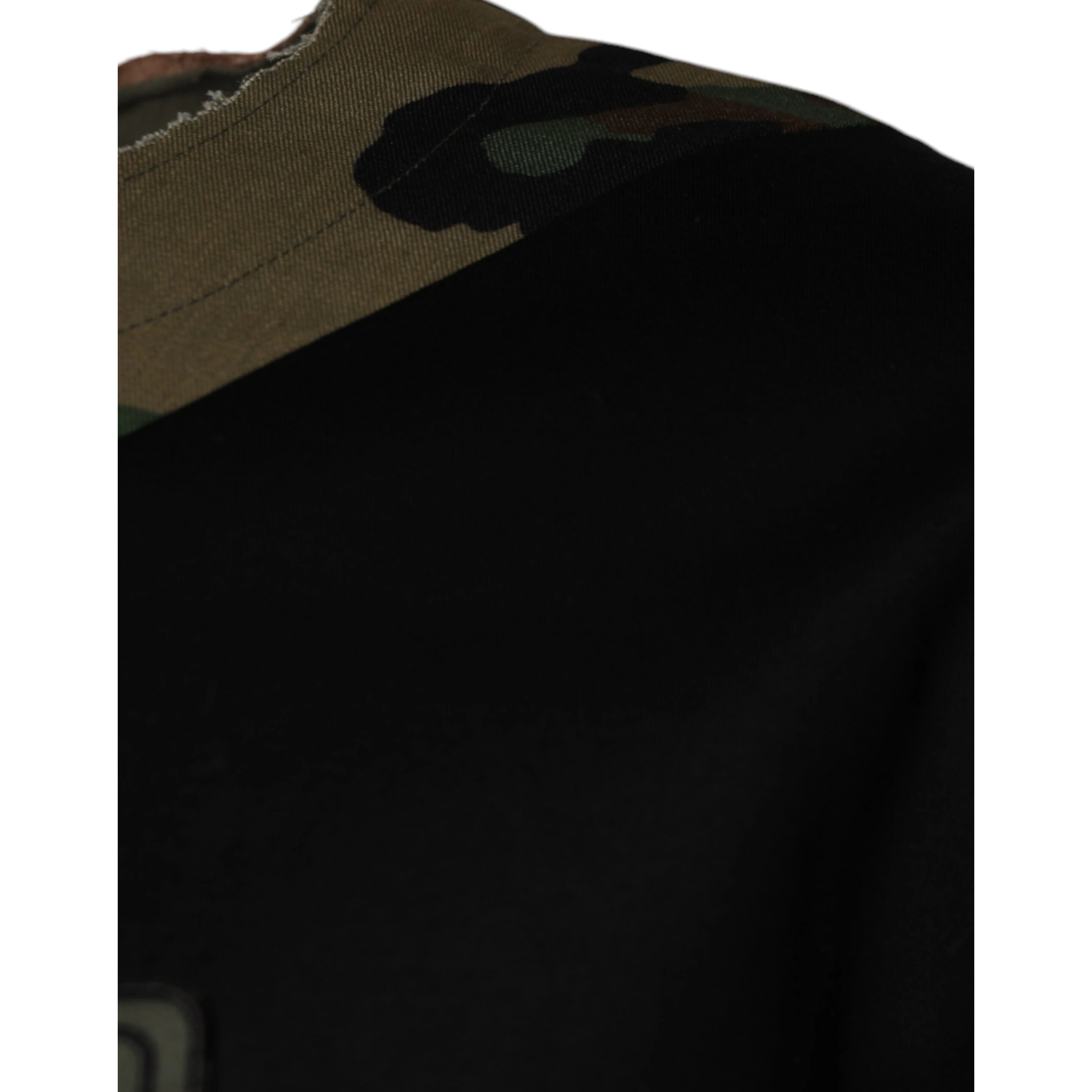 Multicolor Camouflage Cotton Round Neck T-shirt