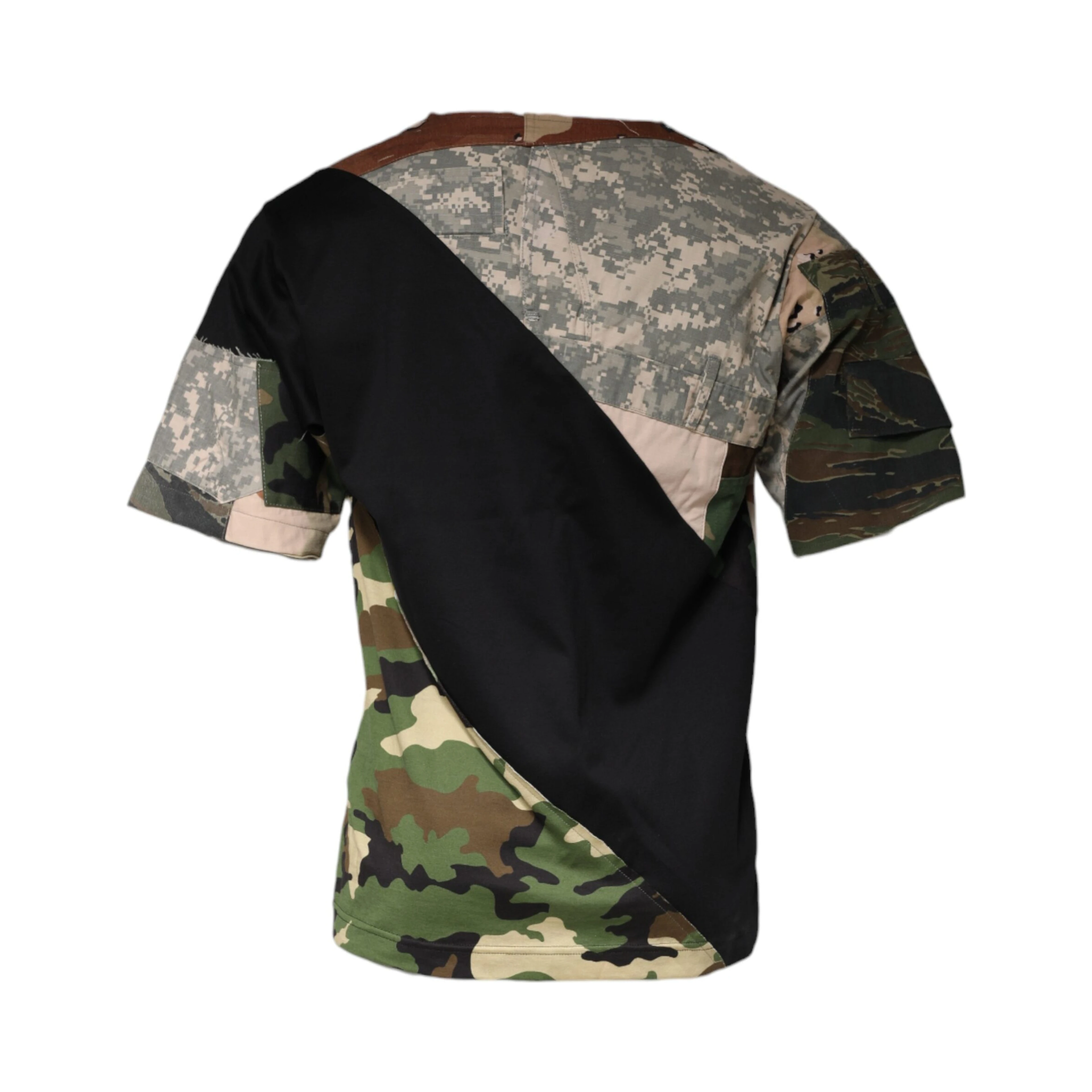 Multicolor Camouflage Cotton Round Neck T-shirt