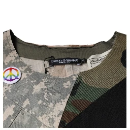Multicolor Camouflage Cotton Round Neck T-shirt