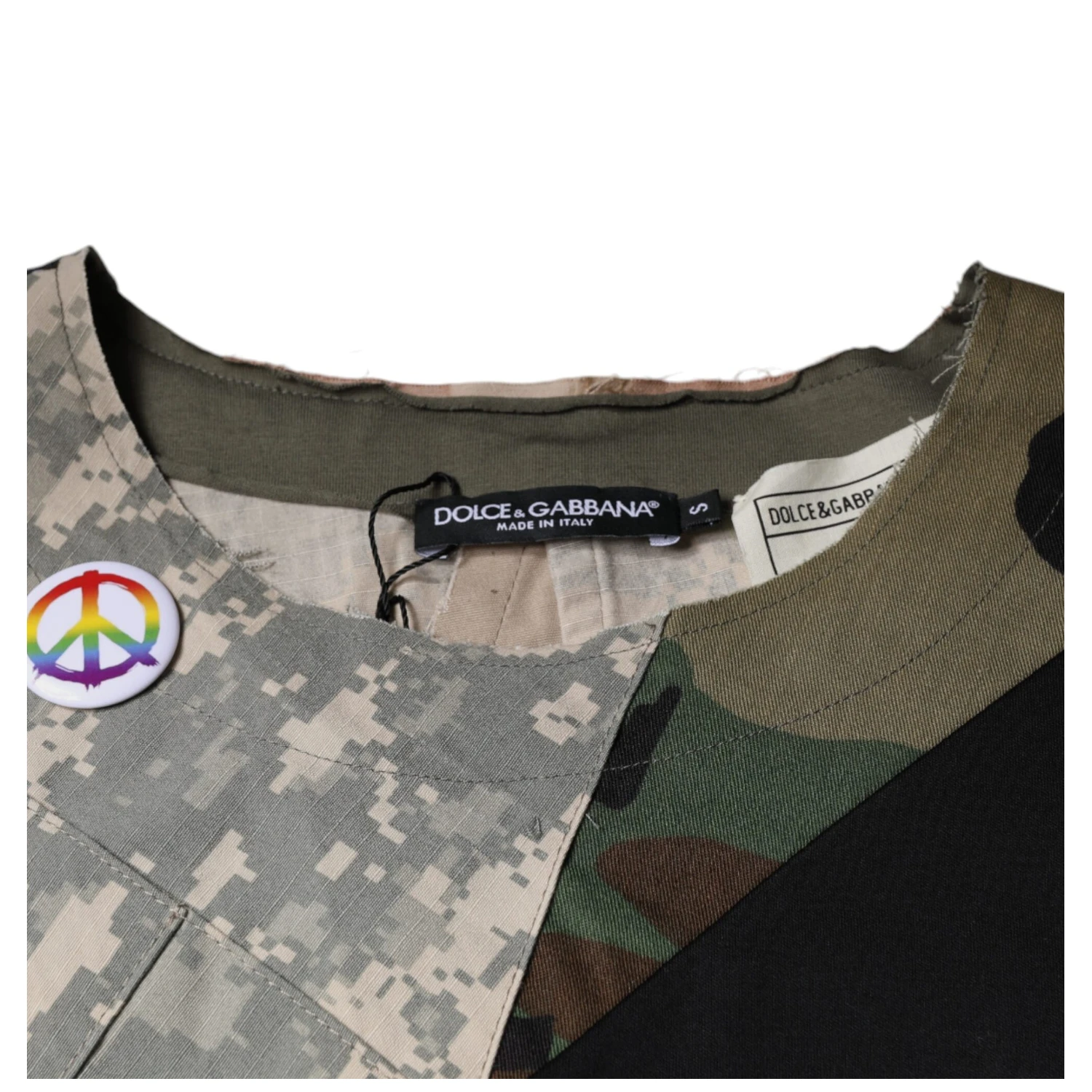 Multicolor Camouflage Cotton Round Neck T-shirt