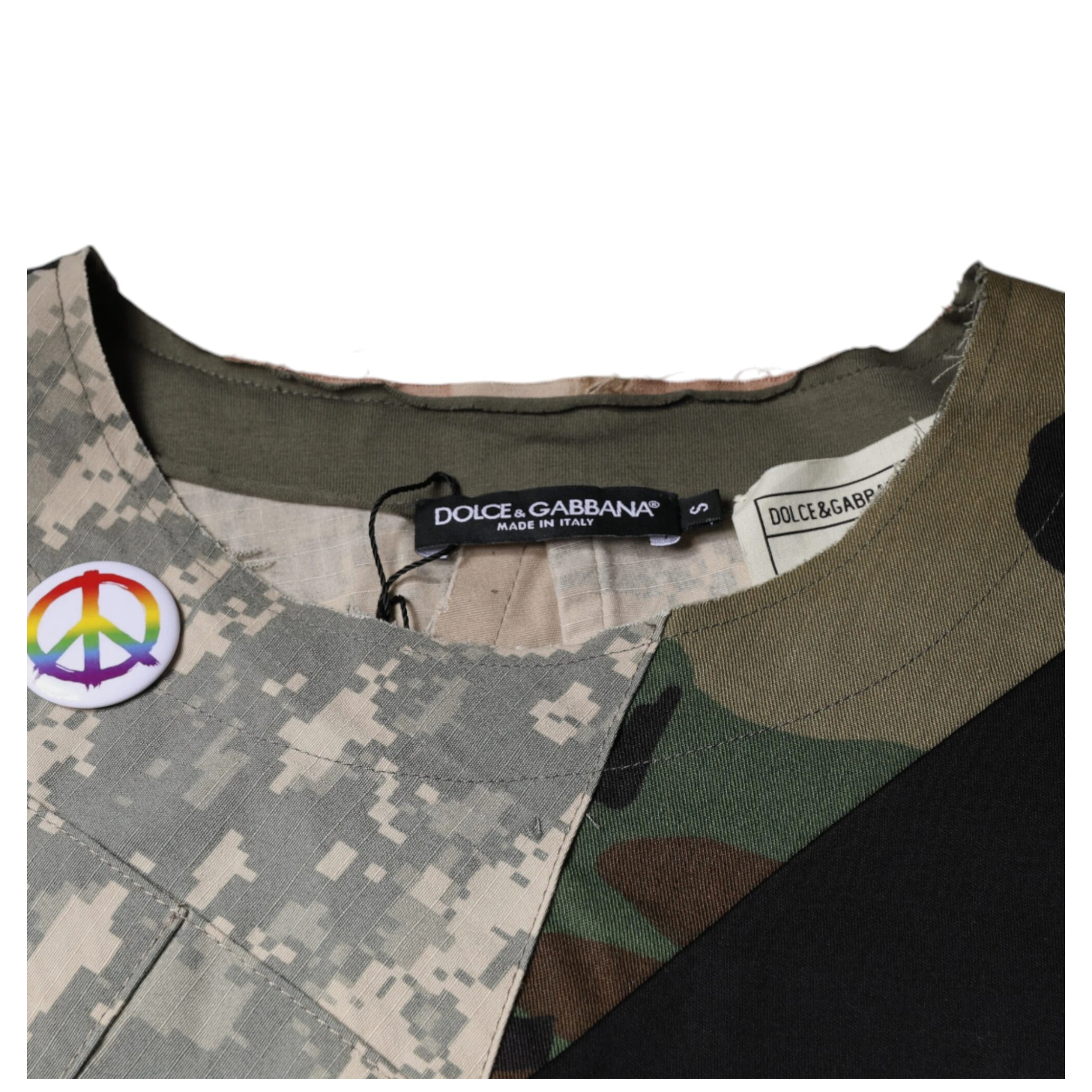 Multicolor Camouflage Cotton Round Neck T-shirt