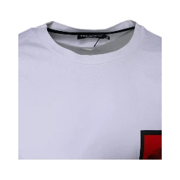 White Red Lips Print Cotton T-shirt