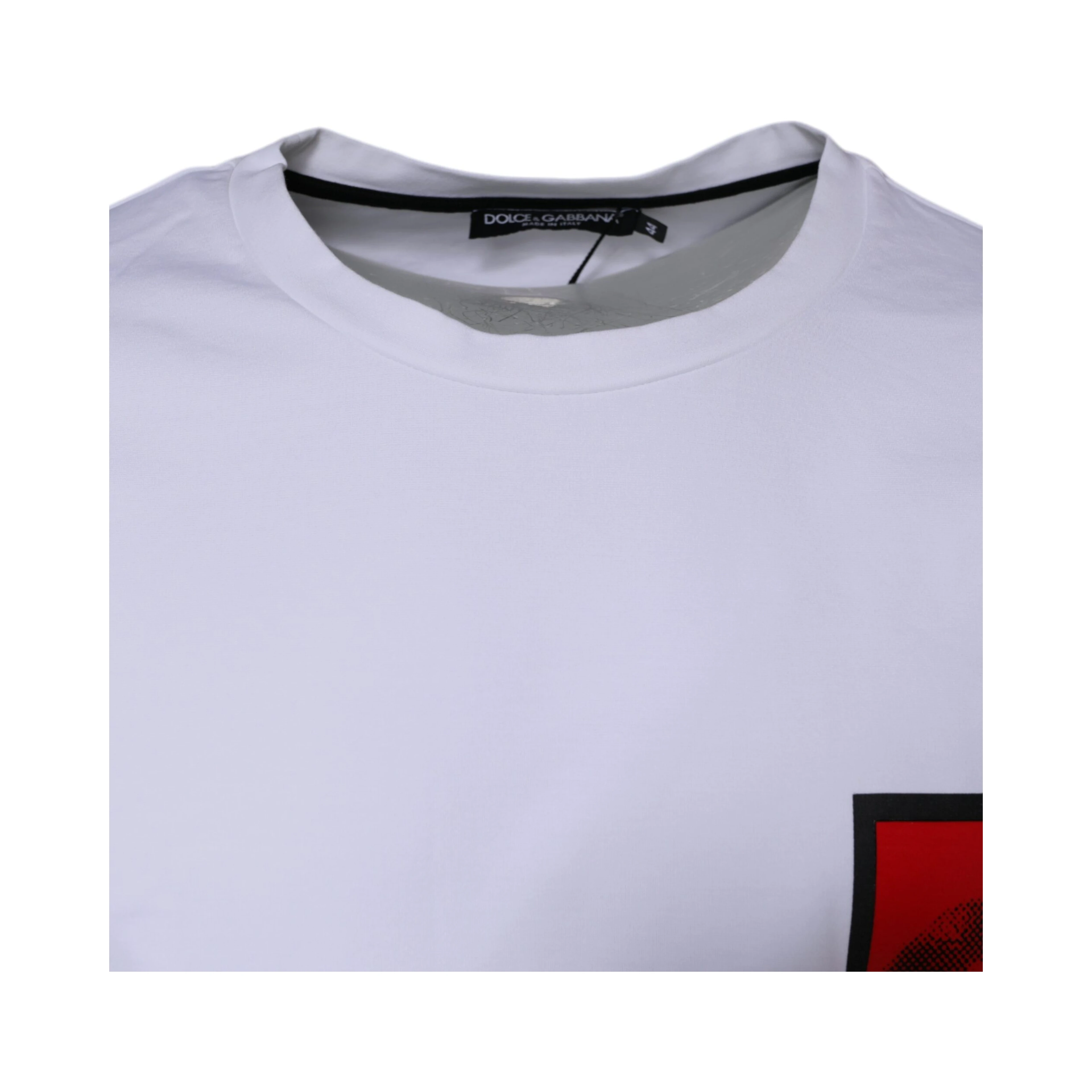 White Red Lips Print Cotton T-shirt