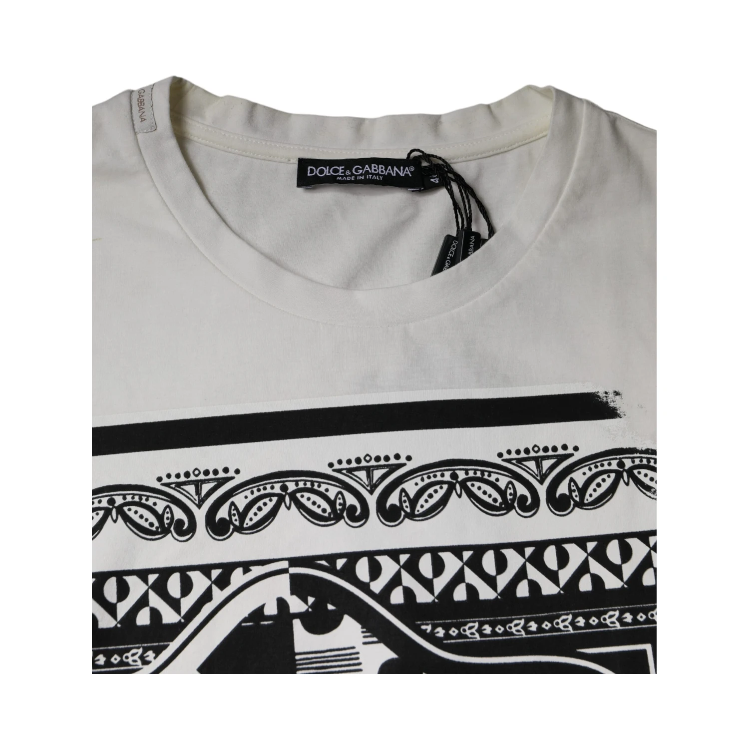 White Bandana Print Cotton Short Sleeves T-shirt