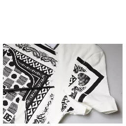 White Bandana Print Cotton Short Sleeves T-shirt