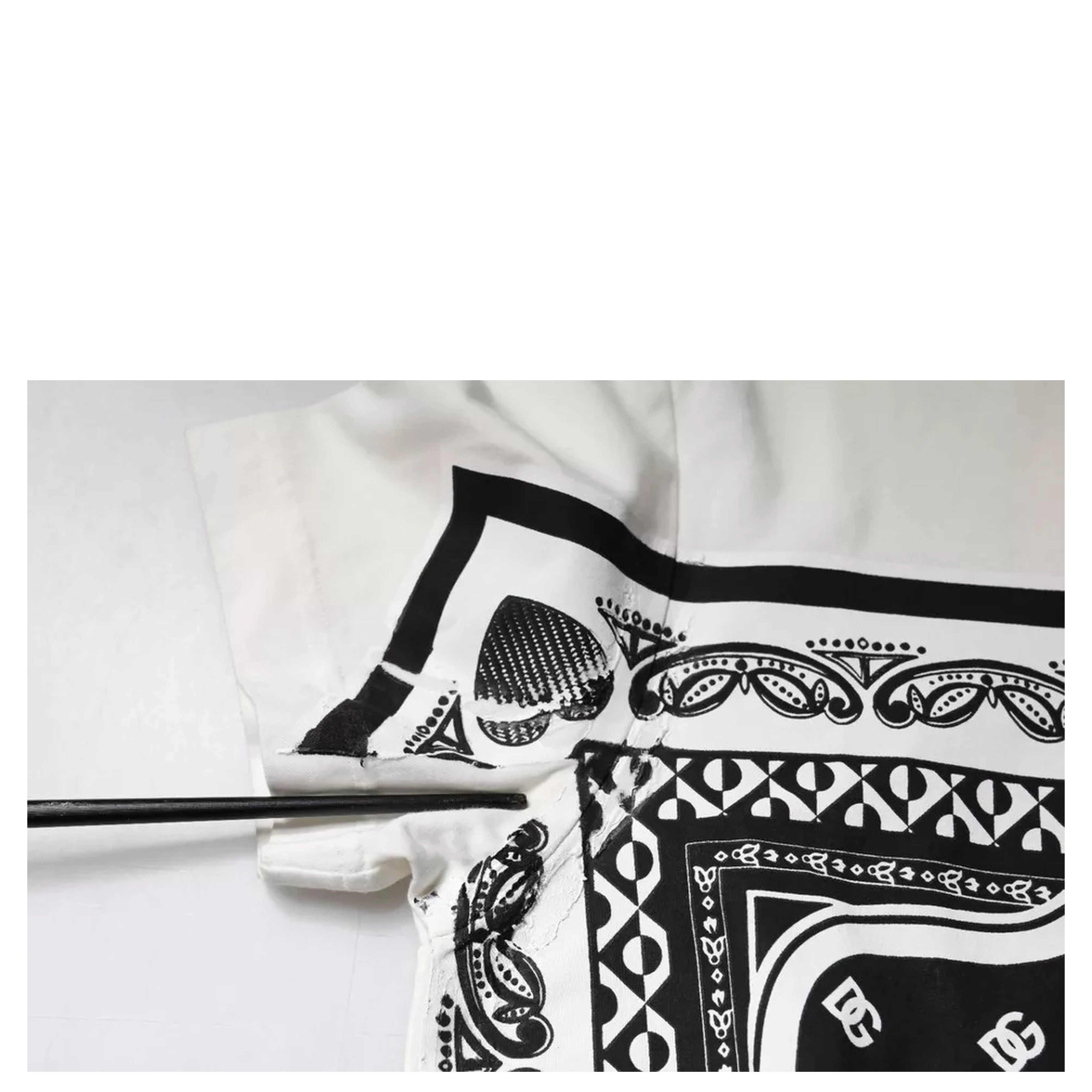 White Bandana Print Cotton Short Sleeves T-shirt