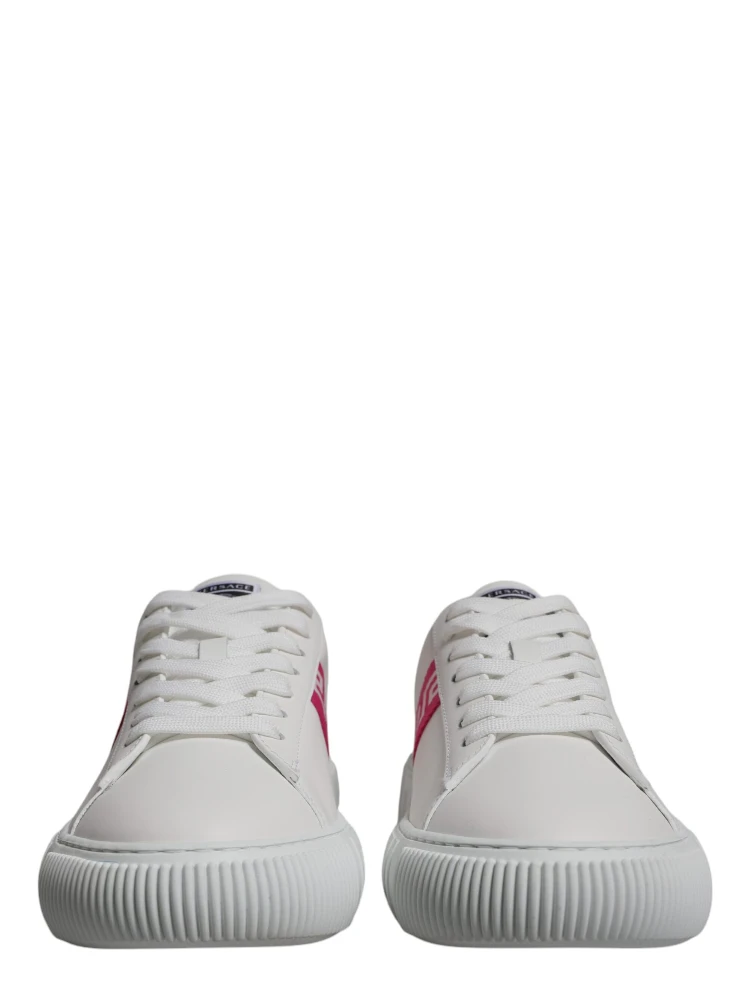 White Pink Greca Print Platform Low Top Sneakers Shoes alternative